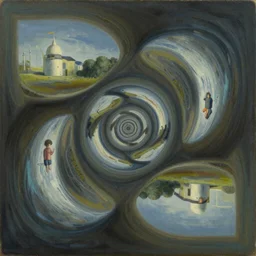 Endless loop, surreal, oil painting, highly detailed