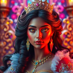 portrait of princess, beautiful, attractive, glowing, ornate and intricate, jaw dropping, dynamic lighting, colorful, fairy tale, intricate and detailed, 4 k octane render