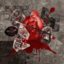 blood, surrealistic collage art