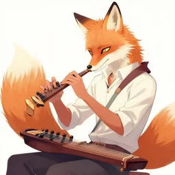 anime 🦊 Playing the 🎸 instrument , digital Art, Greg rutkowski, Trending cinematographic artstation