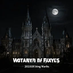 victorian city with towers at night, black sky, moonless night, award winning fantasy art