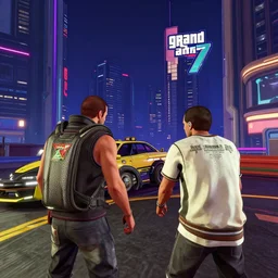 grand theft auto 7 cyberpunk sci - fi gameplay. vibrant night - time. sharpened. e 3 trailer footage. render. raytracing. global illumination. featured on artstation, behance, twitter, youtube, reddit. masterpiece. fantastic lighting. incredible scene. unbelievable art. overwhelming talent. digital art by james gurney. rule of thirds.