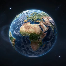 3d render of a multiversal supernatural entity shaped planet flying through interstellar space depicted by Leonardo da Vinci