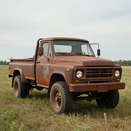 (((((((Rusty))))))) truck, open field, 8k, photography