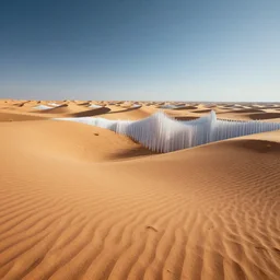 desert landscape covered in sound waves, unreal engine, 4k render