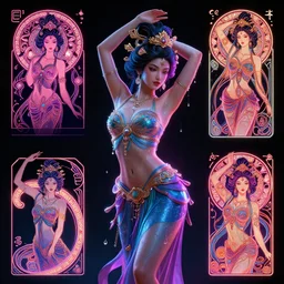 mythology, neon, Female Ancient China Dance Vol 01 - Reference Pictures artstation, fibonacci, sweat drops, insane, pinup, intricate, highly detailed, digital painting, artstation, concept art, smooth, sharp focus, illustration, Unreal Engine 5, 8K, art by artgerm and greg rutkowski and alphonse mucha