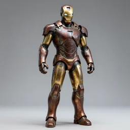 ancient rusty medieval iron man suit. studio photography