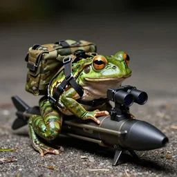 a rare military frog equipped with rocket launcher and night vision target acquisition system, photo by getty images