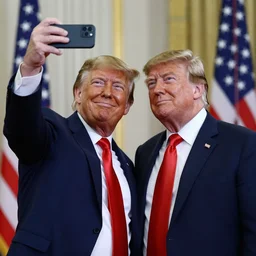 donald and trump taking a selfie