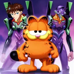 garfield in the third impact, neon genesis evangelion, anime