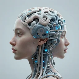 humanity trapped in the neuromorphic metaverse blending minds with machines, hyperdetailed surrealism, extremely high quality