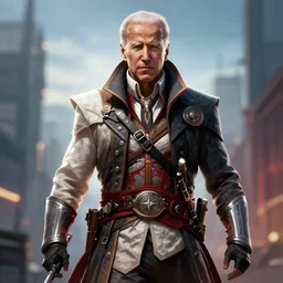 Joe Biden as Ezio from Assassins Creed, digital art