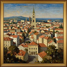 a city, 400 B.C. painting