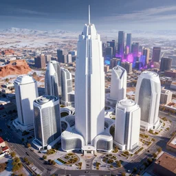 alien planet capital featuring enormous modern white buildings, daylight, neon city district, antelope canyon winter backdrop, megalophobia, 4 k wallpaper, unreal engine, raytracing