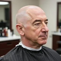 photo of Jeff Bezos at the barbershop