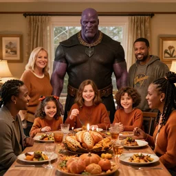 Darkseid having Thanksgiving with his family.