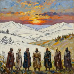 ismail inceoglu epic oil on canvas painting of a middle ages landscape, line art!!, ink, art concept for a book cover!!, harmonic colours, thik brushstrokes, medieval movie still, game of thrones photography, highly detailed, centered, hyperrealism, romantic, concept art, smooth, sharp focus trending on artstation, by greg manchess and by craig mullins and by kilian eng and by jake parker