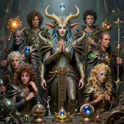 beautiful gemini happy sad fantasy character portrait, ultra realistic, wide angle, intricate details, the fifth element artifacts, highly detailed by peter mohrbacher, hajime sorayama, wayne barlowe, boris vallejo, aaron horkey, gaston bussiere, craig mullins