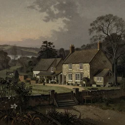 Cuckmere Haven at dusk, cinematic lighting, intricate ink illustration, by albert bierstadt