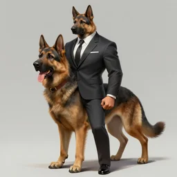 full body a humanoid german shepherd beast - man, wearing suit, highly detailed portrait, digital painting, artstation, concept art, smooth, sharp foccus ilustration, artstation