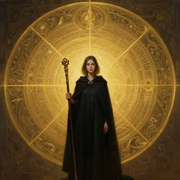 perfectly - centered - portrait of a girl wearing black cloak holding stick, intricate, epic scale, rule of third, golden ratio, highly detailed, digital painting, artstation, concept art, sharp focus, illustration, oil painting, unreal engine 5, 8 k, art by artgerm and james jean and sam spratt and greg rutkowski