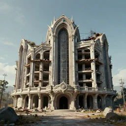 a beautiful hyperdetailed render of sanatorium building unfinished building by salvador dali, cyberpunk, archdaily, wallpaper, highly detailed, trending on artstation.