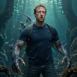 mark zuckerberg as a fantastic lovecraftian sea creature, photorealistic, cinematic lighting, highly detailed, by guillermo del toro