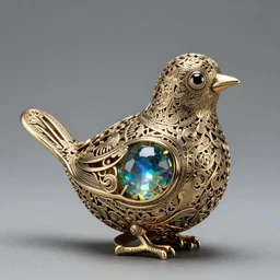 hollow filigree bird - shaped statue, with a magical gemstone inside it, detailed 8 k, award - winning photography
