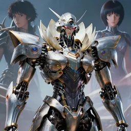 futuristic nymphaea themed mecha waterlily upper body, sepals around the neck, powerful mecha, rococo, sci - fi movie, cinematic compositions, highly detailed, nymphaea, 8 k hd resolution, sazabi, biomechanical, bandai box art, star wars, makoto kobayashi, zaha hadid,