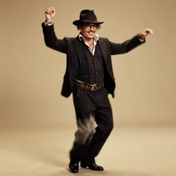 dithered happy dancing Johnny Depp grooving swirling flowing tippy taps