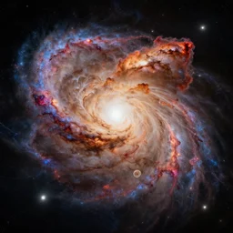 the universal big bang, hyper detailed photo of a huge galactic explosion in all directions for infinity