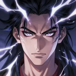 semi realistic anime illustration of lowtiergod as a god of thunder, with beautiful hyperdetailed eyes, facing camera directly, full face portrait made by Stanley Artgerm, WLOP, Rossdraws, James Jean Andrei Riabovitchev, Marc Simonetti, Yoshitaka Amano, Artstation