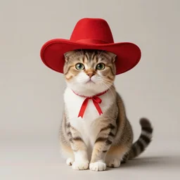 gato con sombrero rojo