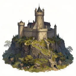 Сastle on the rock, Unreal Engine, Greg Rutkowski, ArtStation