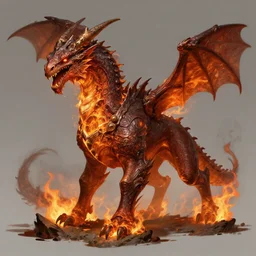 fire geo - wyrm, fantasy beast, top fantasy artist style, very detailed concept art, style artstation, style greg rutkowsi