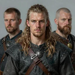 portrait of a handsome young viking hunk, art by denys tsiperko and bogdan rezunenko and franz xaver kosler, hyperrealism