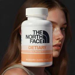 the north face dietary supplement bottle, concept art, matte, sharp focus, illustration, art by aenaluck, artgerm