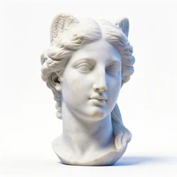 sci - fi cgartist wide shot anaglyph ambient occlusion rendering of a hyper realistic marble greek statuary beautiful goddess head product photo bright white backdrop high key colored lighting, trending on artstation