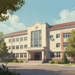 school building, matte painting by greg rutkowski, artstation