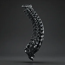 “ an anatomically correct human spine sculpted out of black glass, 4 k, photorealistic, hyper detailed, ornamented, opulent, volumetric lighting, octane render ” h - 1 0 2 4 w - 7 6 8