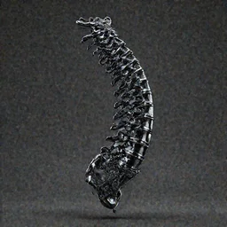 “ an anatomically correct human spine sculpted out of black glass, 4 k, photorealistic, hyper detailed, ornamented, opulent, volumetric lighting, octane render ” h - 1 0 2 4 w - 7 6 8
