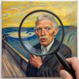 morgan freeman, canvas, oil paint, magnification, cinematic, detailed, artwork by edvard munch