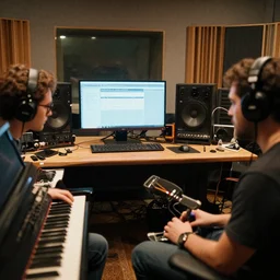 unintelligent people making bad music in a studio
