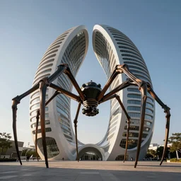 spider knitting of building by zaha hadid