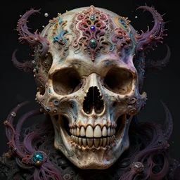 skull made of fractal LSD and rococo DMT, style of Robert Williams, extremely detailed, insanely detailed and intricate, high detail, concept art, colorful, darkphilosophy, grimdark scifi vibes, evil fantasy vibes, occult vibes