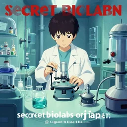 poster for the film, secret biolabs of japan, art for the film in color, art in 4 k