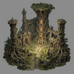 A highly detailed 4K fantasy matte painting of underground city. And tree roots, ArtStation, CGSociety, Unreal Engine