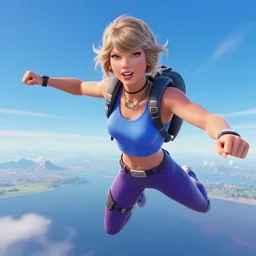 taylor swift as a fortnite skin skydiving