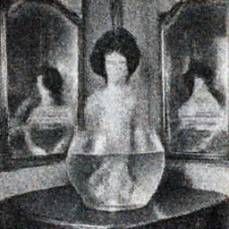 a vintage black and white photo of a woman in a fish bowl, a surrealist sculpture by Claude Cahun, conceptual art, movie still, art nouveau, hall of mirrors, surrealist, 1920