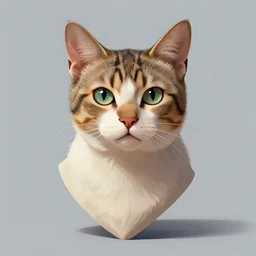 Bust portrait of a humanoid cat, digital art, ArtStation